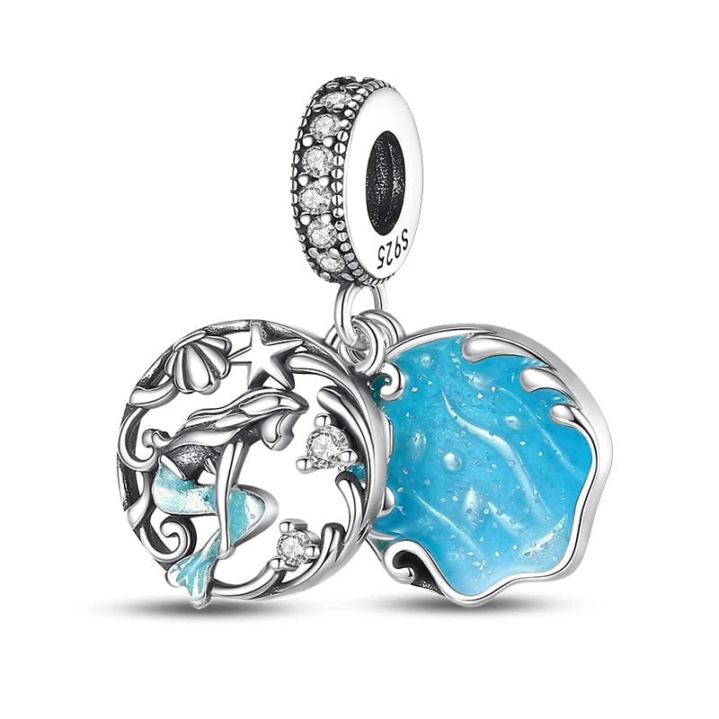 Pangama Jewelry Charm Shimmering Ocean Blue Mermaid Charm