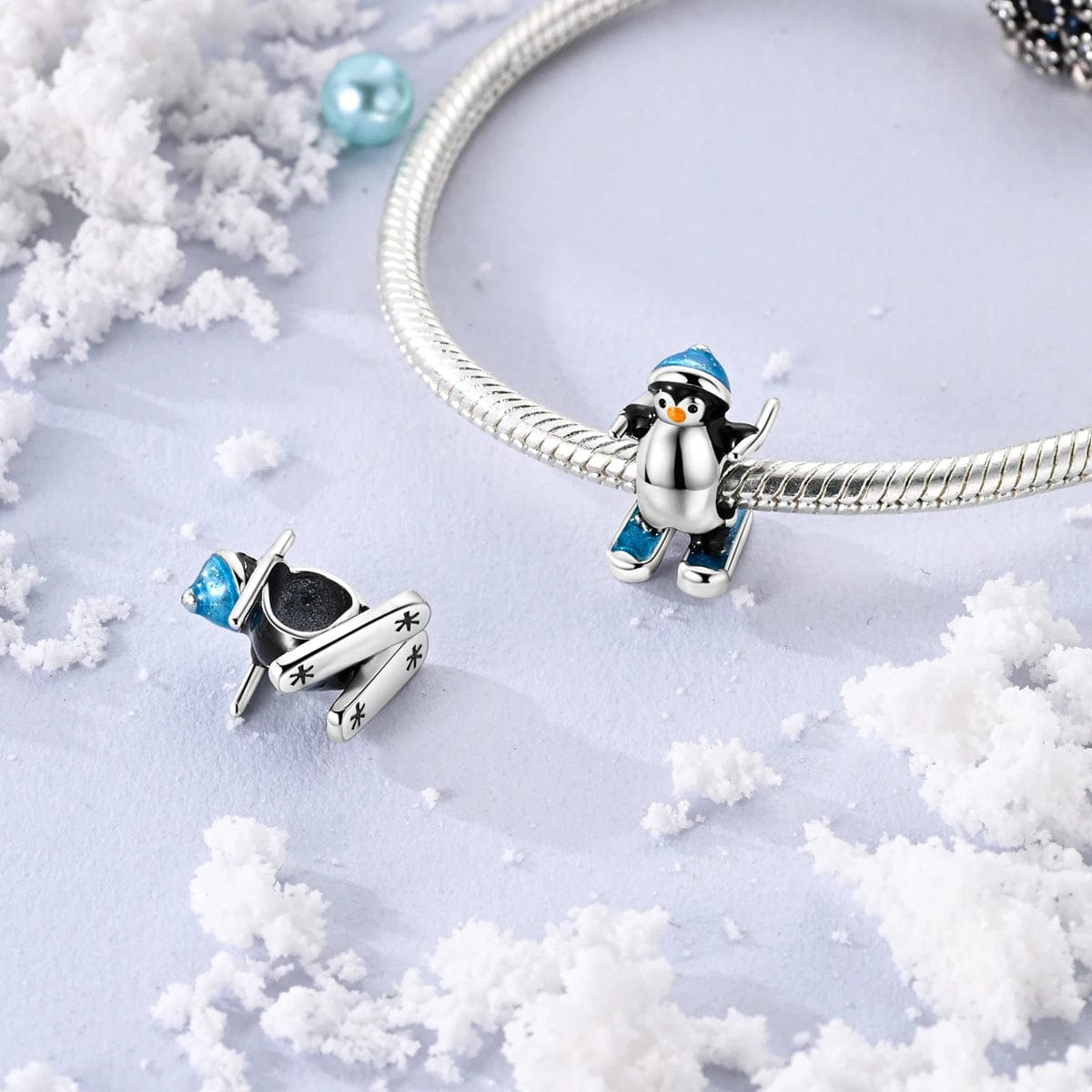 Pangama Jewelry Charm Skiing Penguin Charm