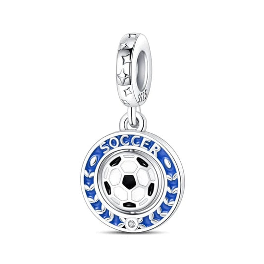 Pangama Jewelry Charm Soccer Spinning Dangle Charm