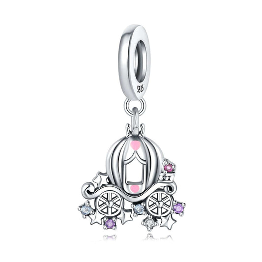 Pangama Jewelry Charm Sparkling Cinderella Carriage Charm