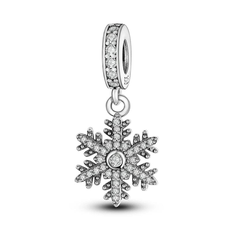 Pangama Jewelry Charm Sparkling Snowflake Charm with Pave Crystals