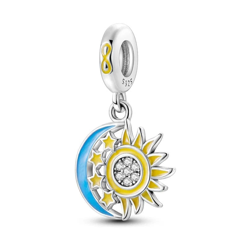 Pangama Jewelry Charm Sparkling Star & Moon Charm