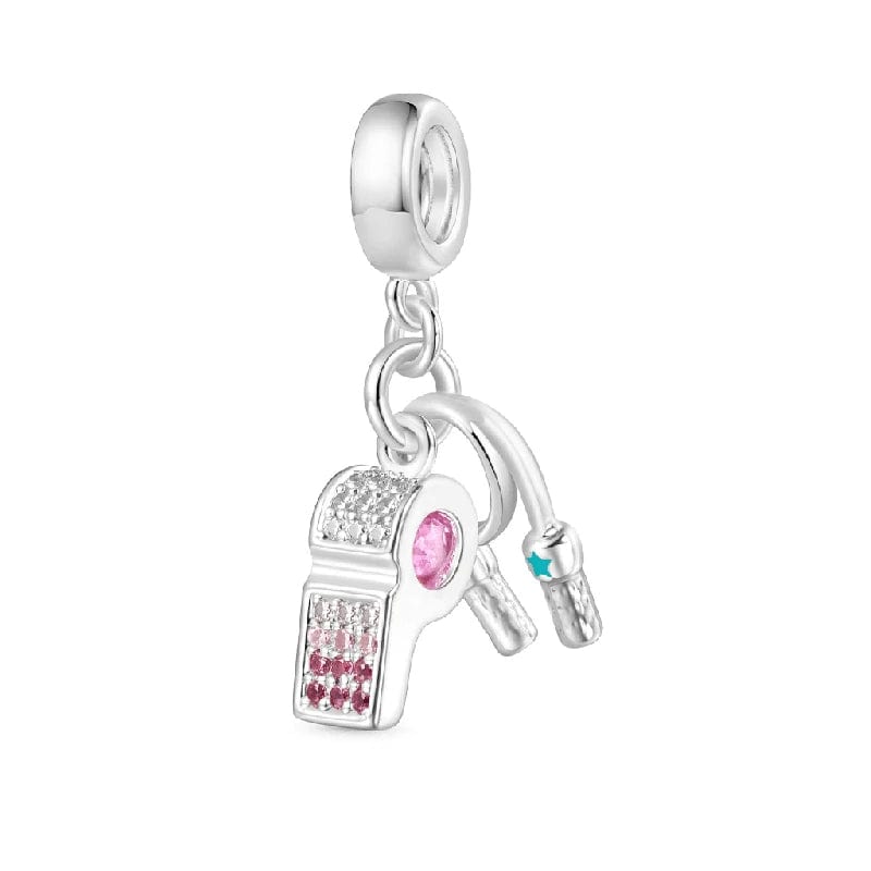 Pangama Jewelry Charm Sparkling Whistle Sports Dangle Charm