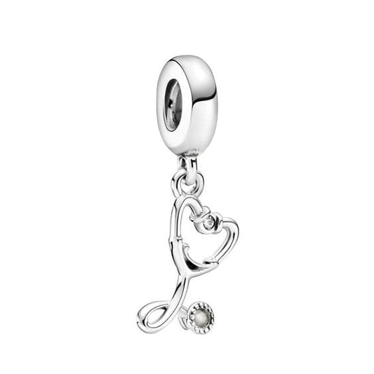 Pangama Jewelry Charm Stethoscope Heart Dangle Charm