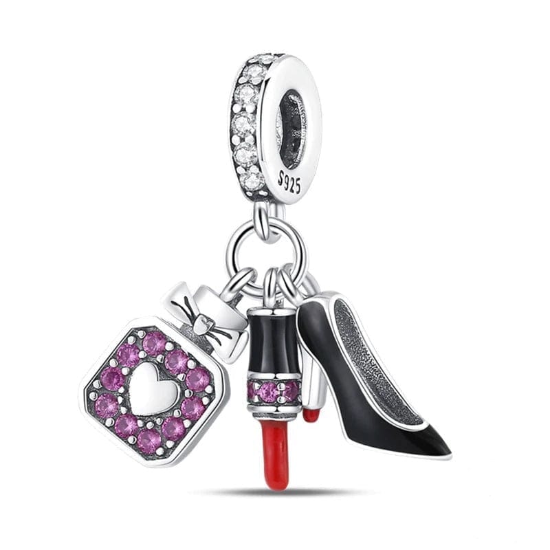 Pangama Jewelry Charm Stiletto, Dress & Lipstick Dangle Charm