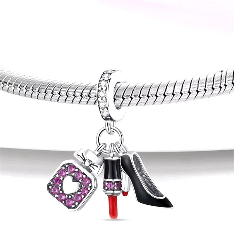 Pangama Jewelry Charm Stiletto, Dress & Lipstick Dangle Charm