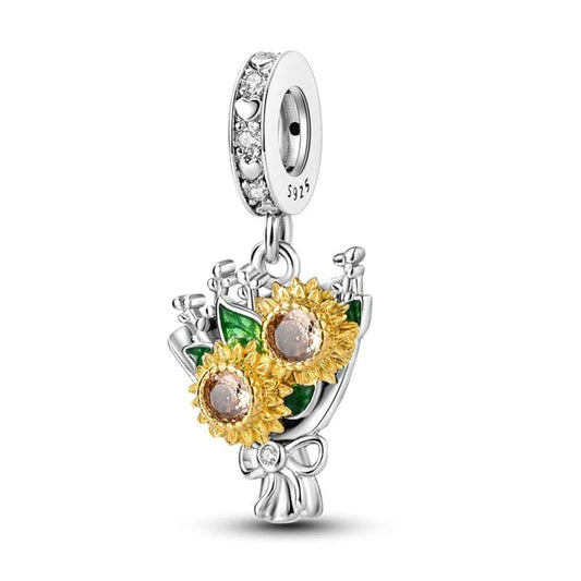 Pangama Jewelry Charm Sunflower Vase Charm