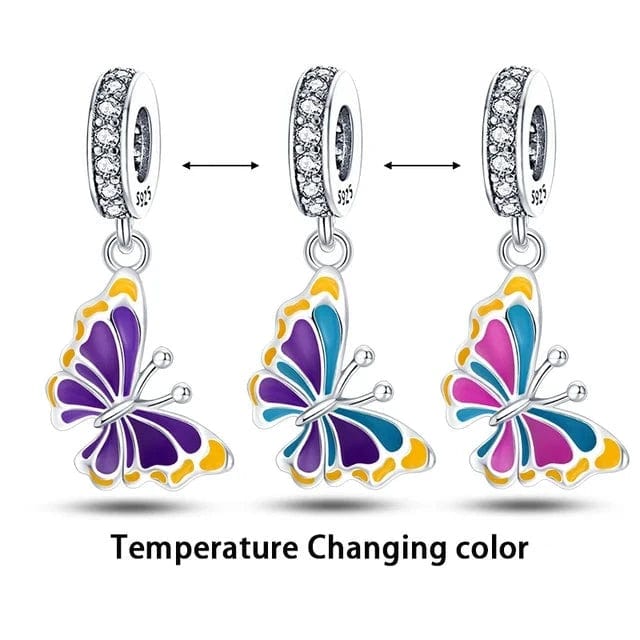 Pangama Jewelry Charm Temperature Changing Color Butterfly Dangle Charm