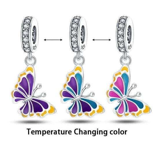 Pangama Jewelry Charm Temperature Changing Color Butterfly Dangle Charm