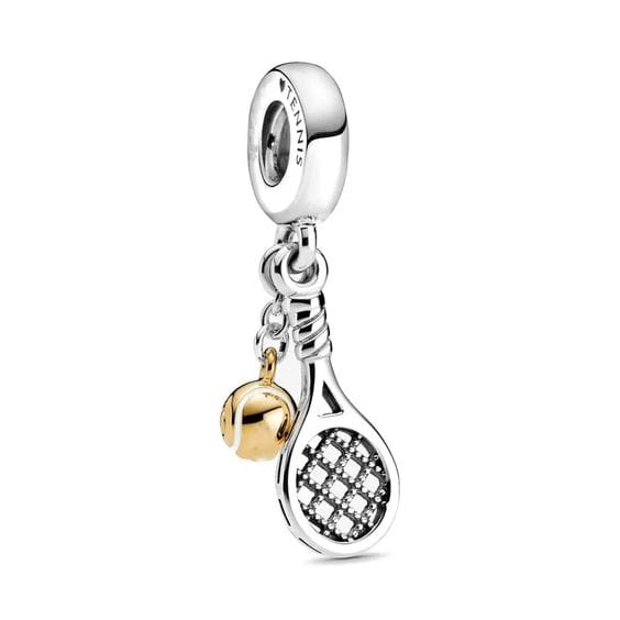 Pangama Jewelry Charm Tennis Racket & Ball Dangle Charm