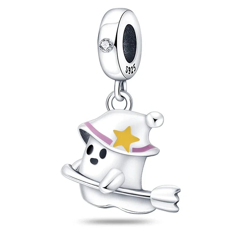 Pangama Jewelry Charm The Ghost On The Broomstick Dangle Charm