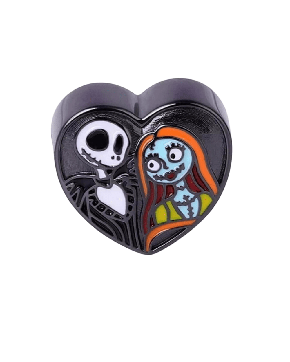 Pangama Jewelry Charm The Nightmare Before Christmas Jack and Sally Love Heart Charm