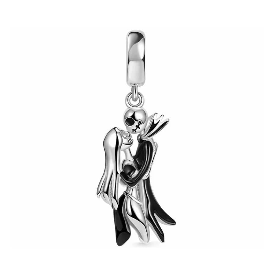 Pangama Jewelry Charm The Nightmare Before Christmas Jack & Sally Embrace Love Pendant Charm