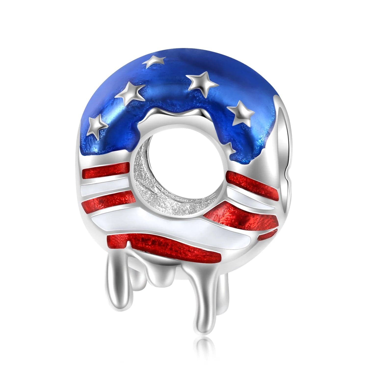 Pangama Jewelry Charm USA Flag Dripping Donut Charm