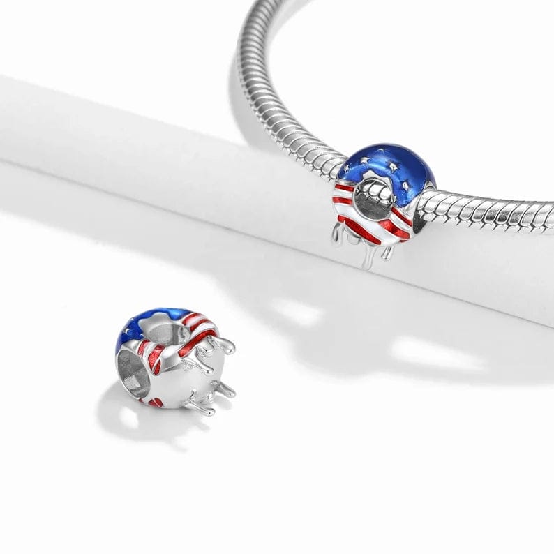 Pangama Jewelry Charm USA Flag Dripping Donut Charm