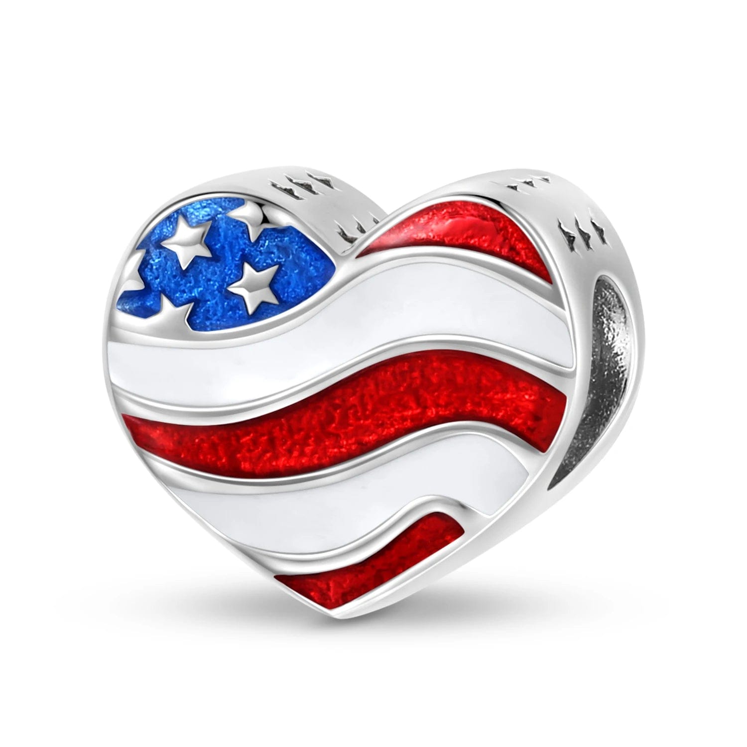 Pangama Jewelry Charm USA Heart Flag Charm