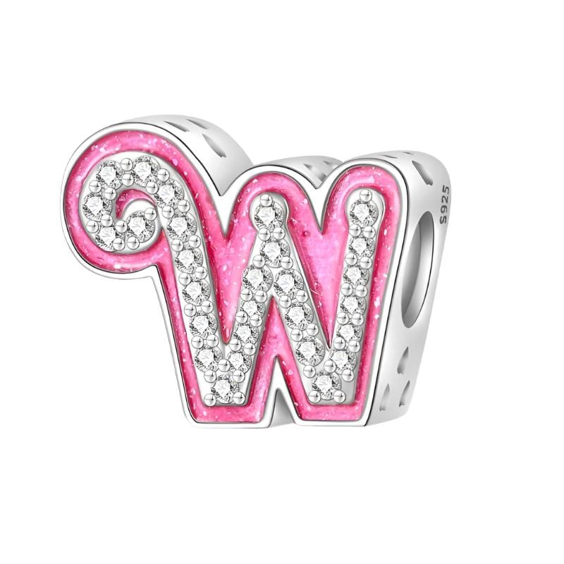 Pangama Jewelry Charm W Pink Letter A~Z Alphabet Charm