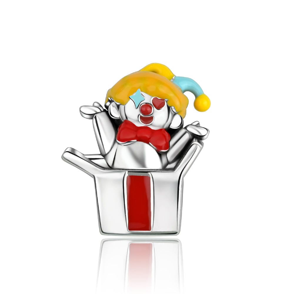 Pangama Jewelry Charm Whimsical Jack-in-the-Box Charm with Colorful Accents