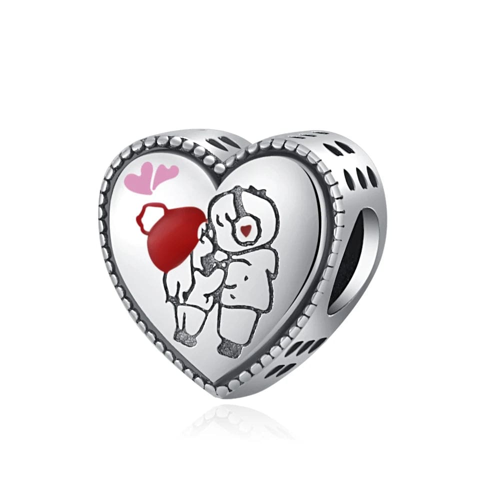 Pangama Jewelry Charm Winter Couple Love Heart Charm