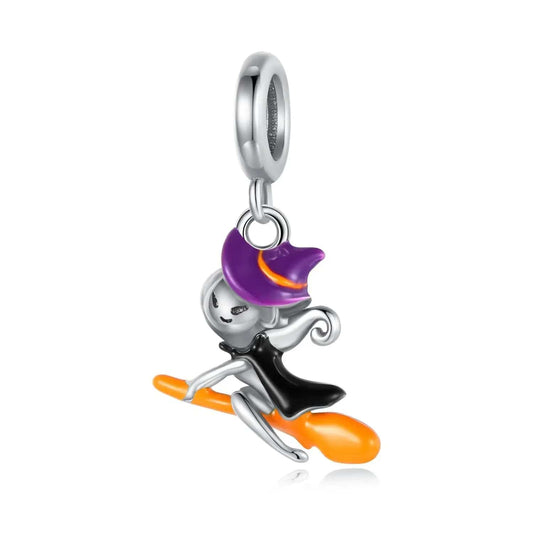 Pangama Jewelry Charm Witch on Broomstick Halloween Charm