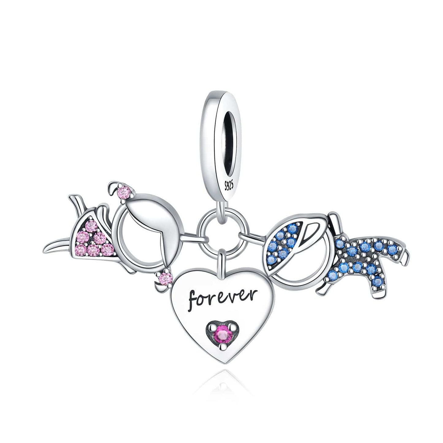 Pangama Jewelry Charm Women & Men Forever Heart Triple Dangle Charm