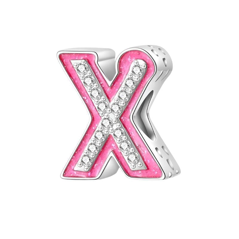 Pangama Jewelry Charm X Pink Letter A~Z Alphabet Charm