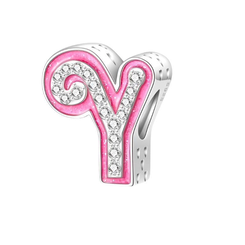 Pangama Jewelry Charm Y Pink Letter A~Z Alphabet Charm