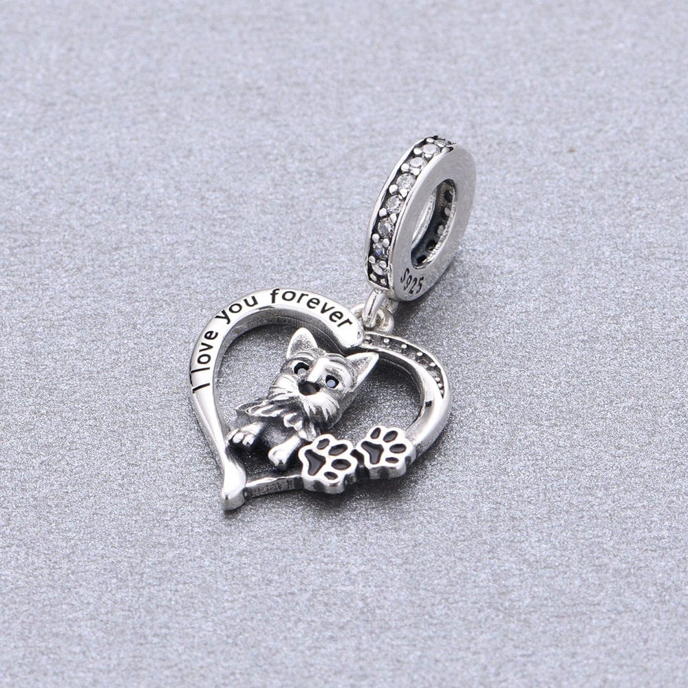 Pangama Jewelry Charm Yorkshire Terrier Forever Love Charm