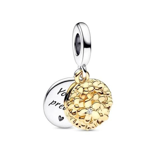 Pangama Jewelry Charm You Are Precious Double Marguerite Charm Pendant