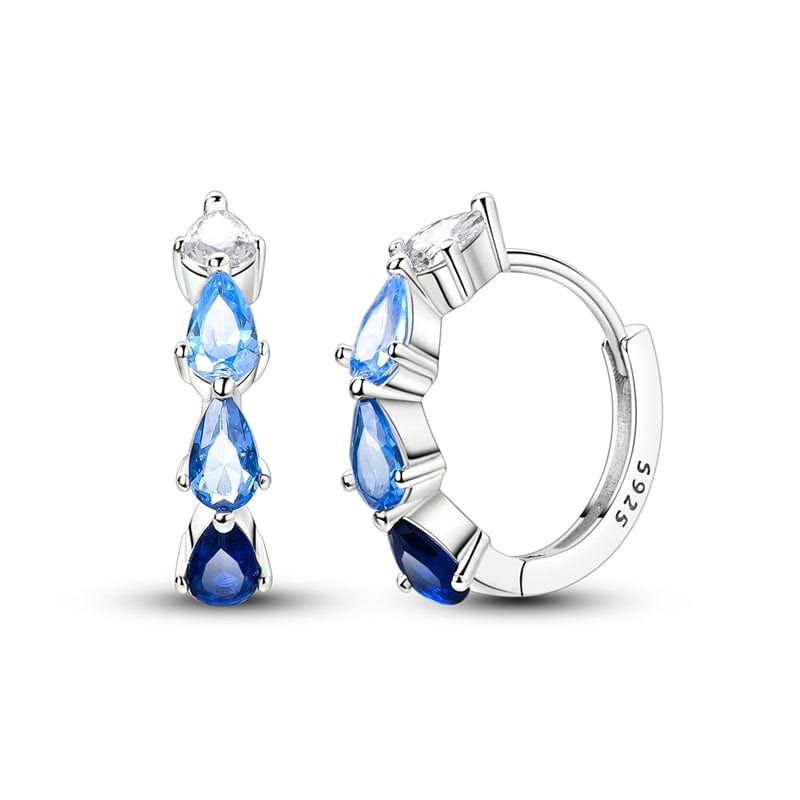 Pangama Jewelry Earrings Blue Teardrop Elegance Hoops