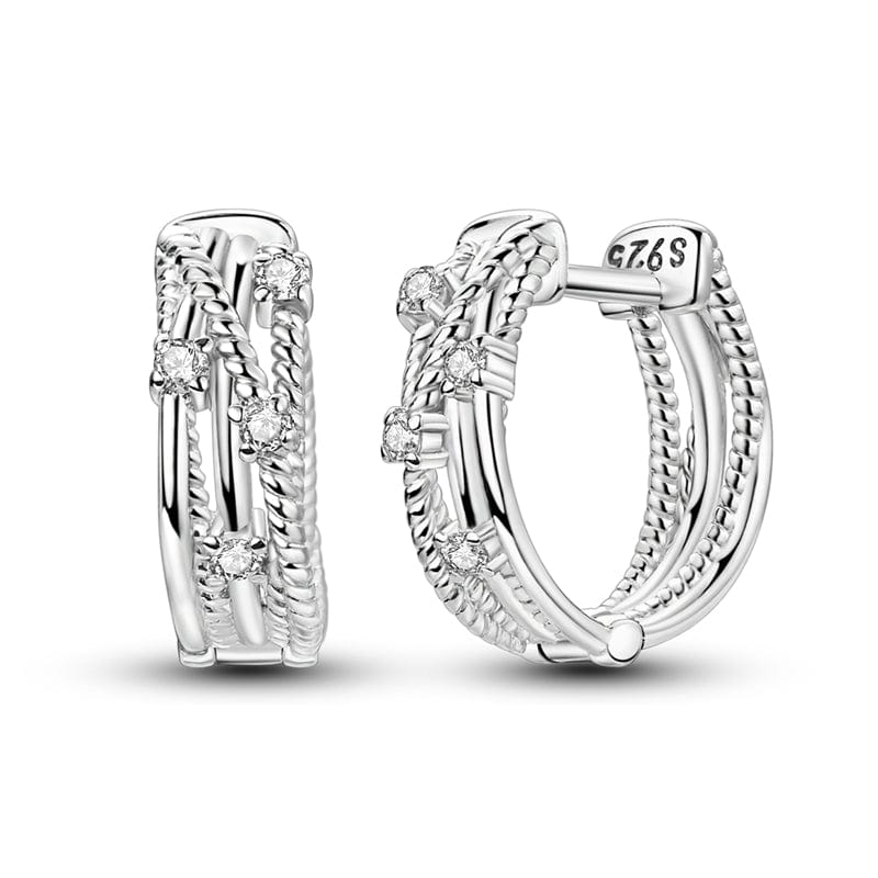 Pangama Jewelry Earrings Braided Elegance Diamond Hoops