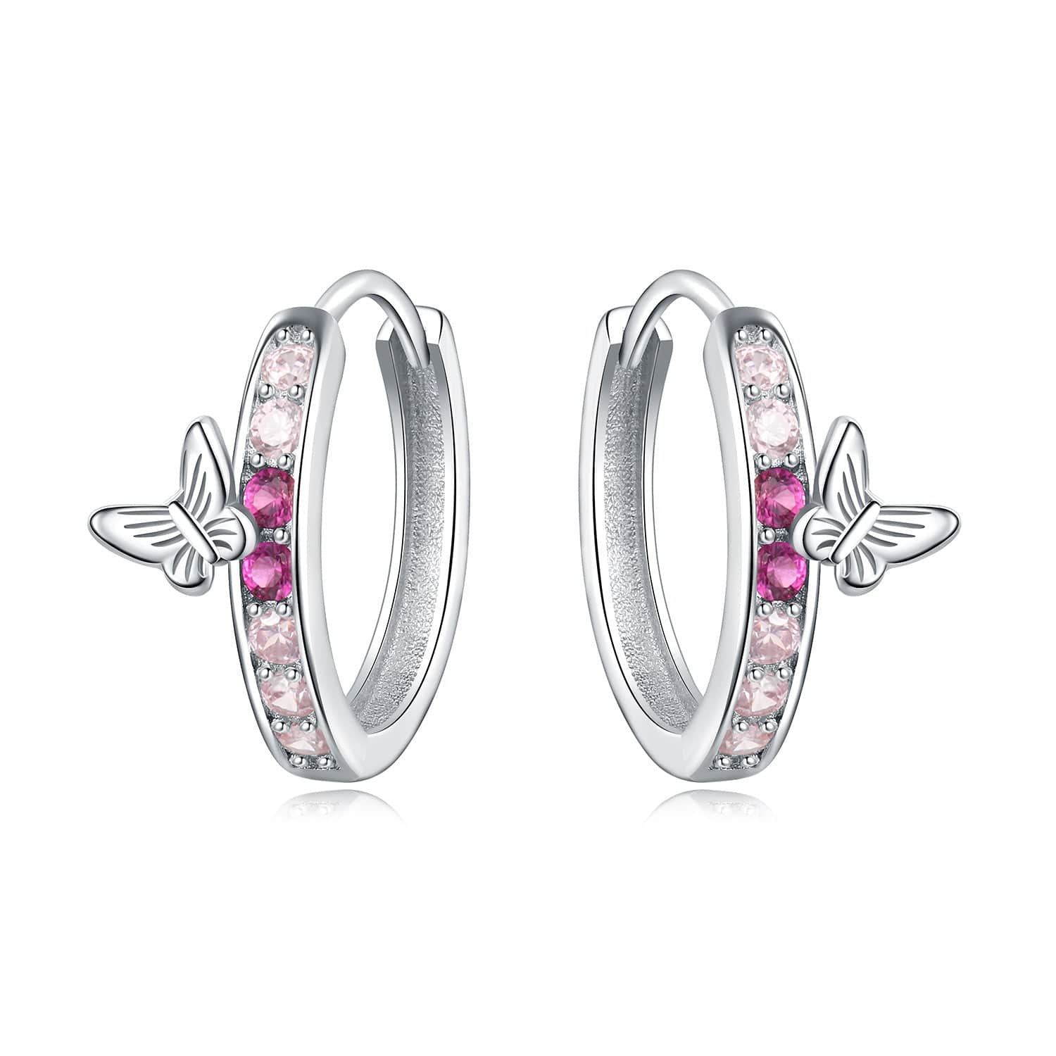 Pangama Jewelry Earrings Butterfly Bliss Pink Hoop Earrings