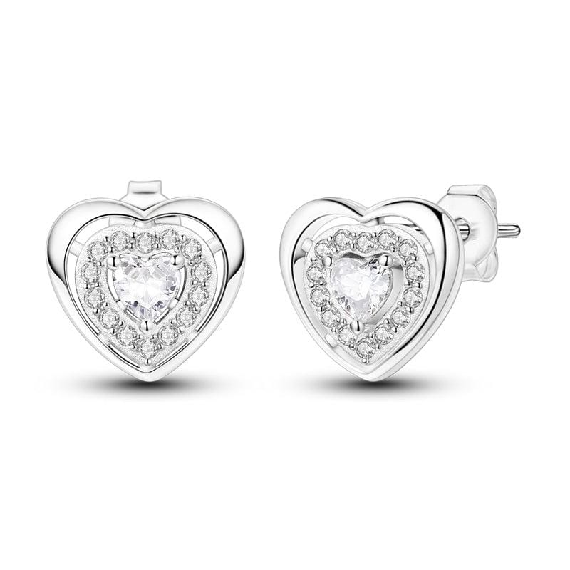 Pangama Jewelry Earrings Crystal Heart Sparkle Studs