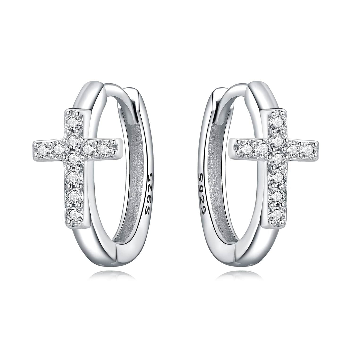 Pangama Jewelry Earrings Dazzling Faith Hoop Earrings