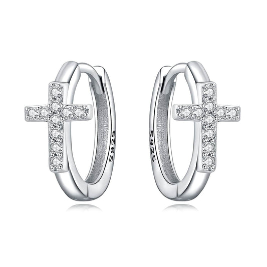 Pangama Jewelry Earrings Dazzling Faith Hoop Earrings