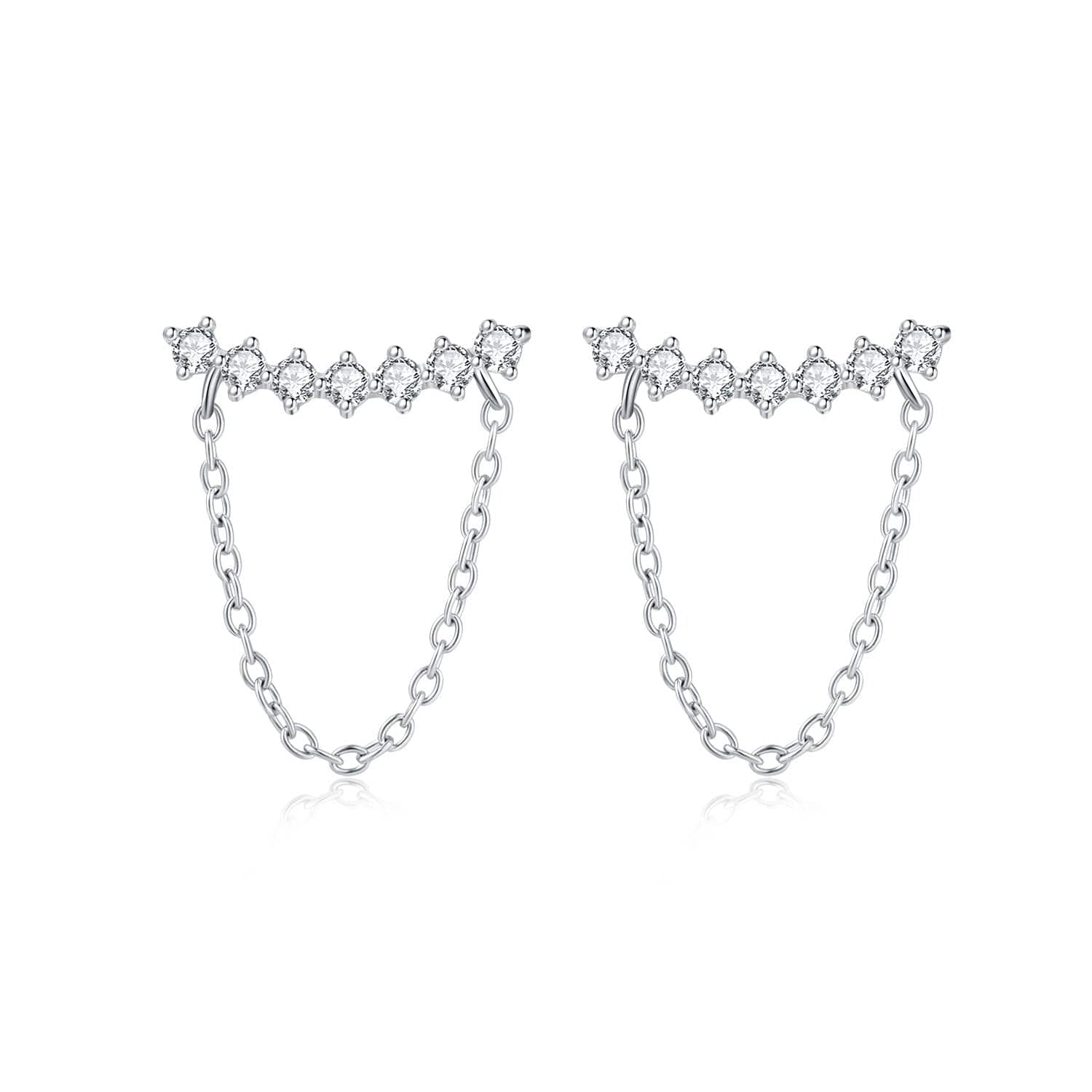 Pangama Jewelry Earrings Diamond Chain Stud Earrings