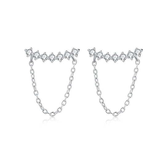 Pangama Jewelry Earrings Diamond Chain Stud Earrings