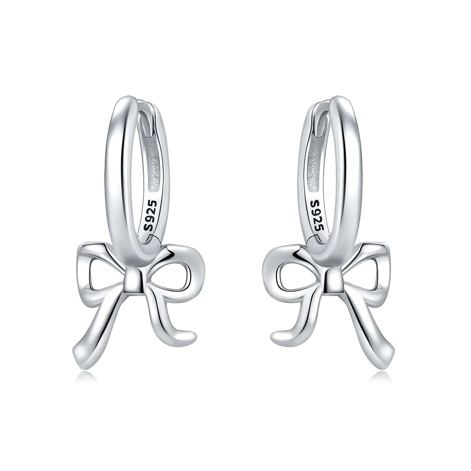 Pangama Jewelry Earrings Elegant Bow Sterling Silver Hoops