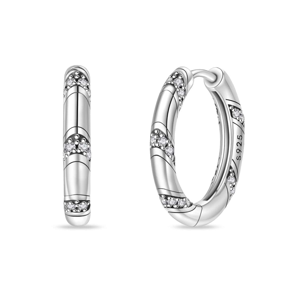 Pangama Jewelry Earrings Elegant Crystal Accent Hoop Earrings