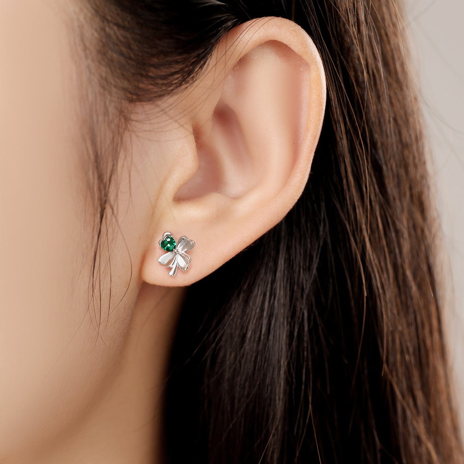 Pangama Jewelry Earrings Emerald Heart Clover Earrings