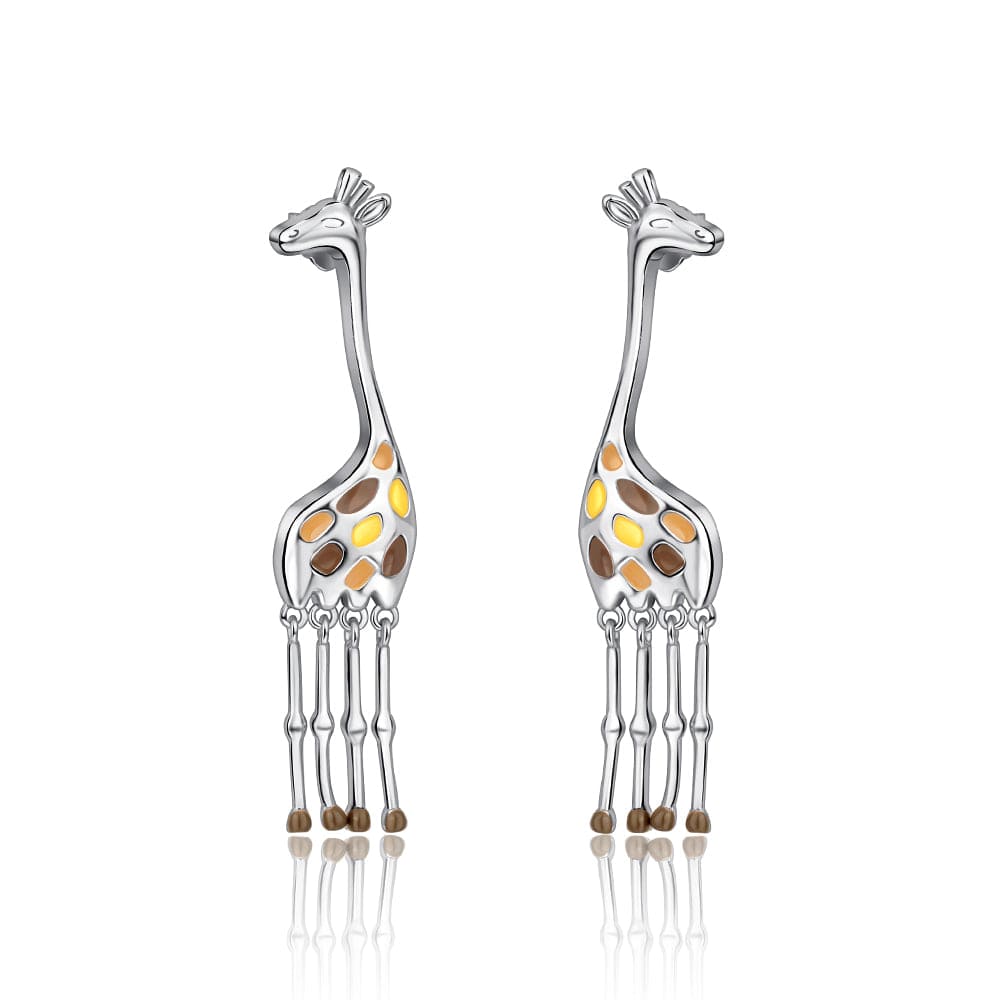 Pangama Jewelry Earrings Giraffe Drop Earrings with Enamel Details