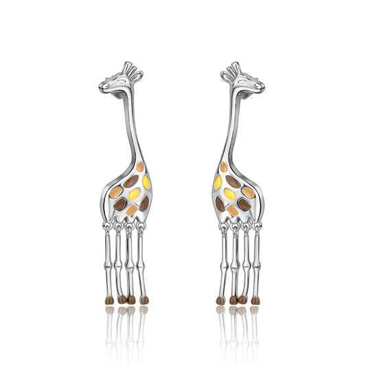 Pangama Jewelry Earrings Giraffe Drop Earrings with Enamel Details