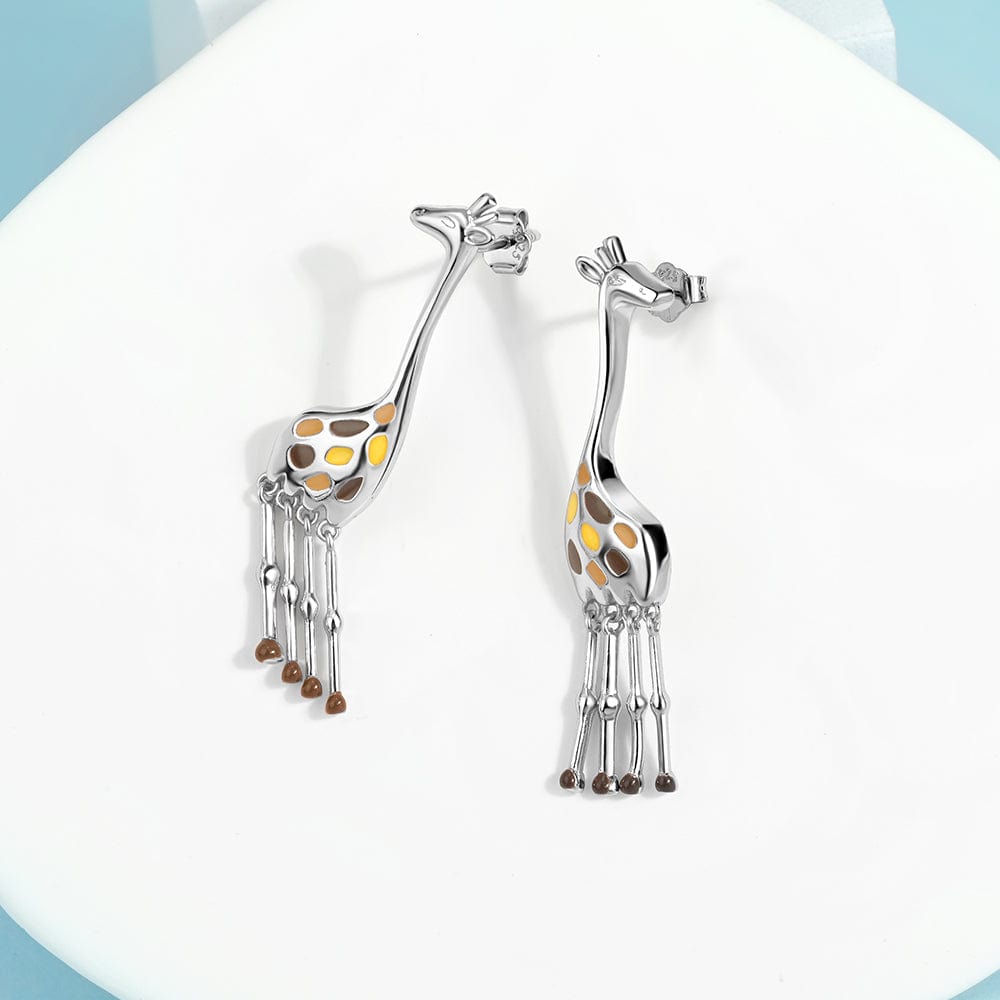 Pangama Jewelry Earrings Giraffe Drop Earrings with Enamel Details