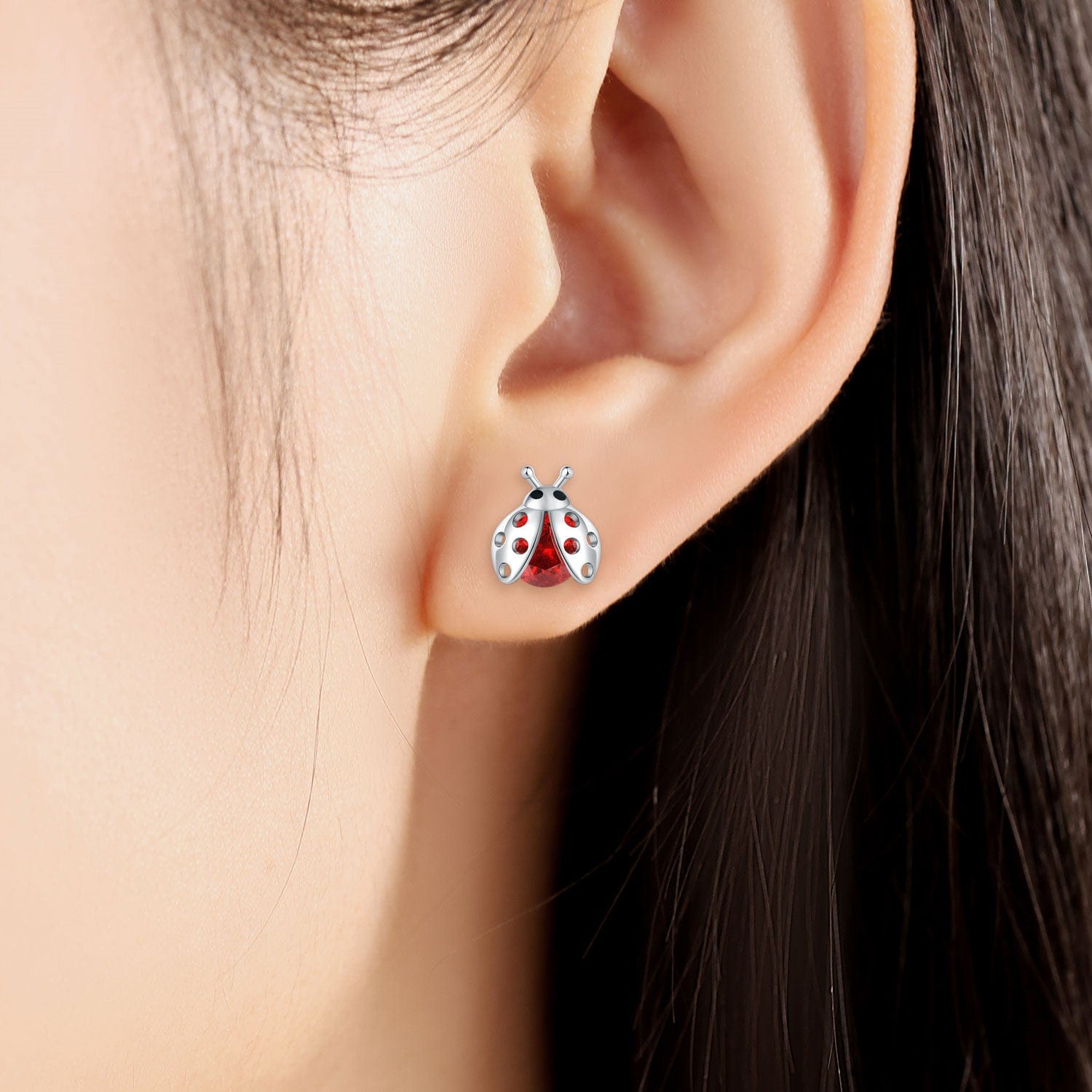 Pangama Jewelry Earrings Ladybug and Blossom Sparkle Studs