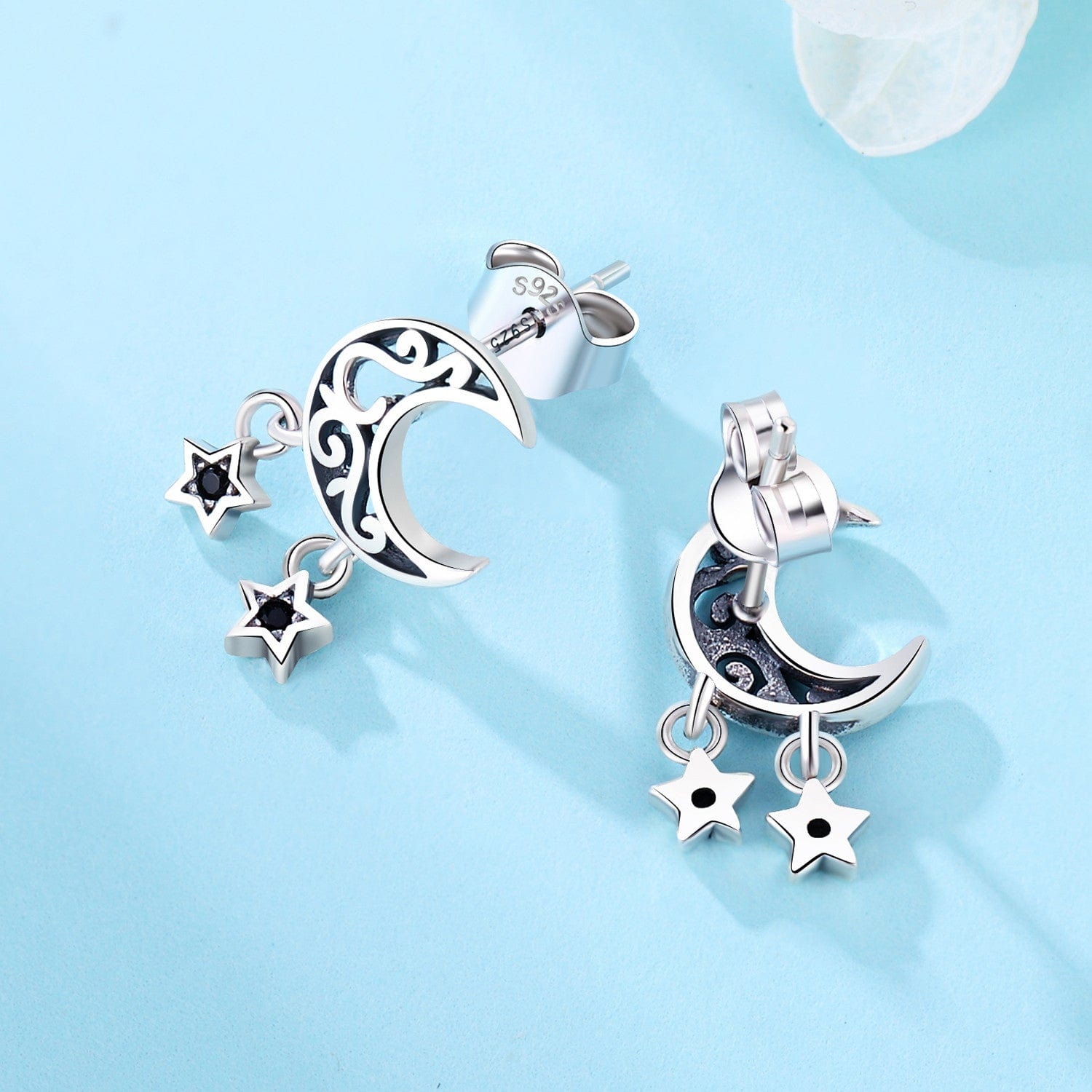 Pangama Jewelry Earrings Mystic Moon and Stars Drop Earrings