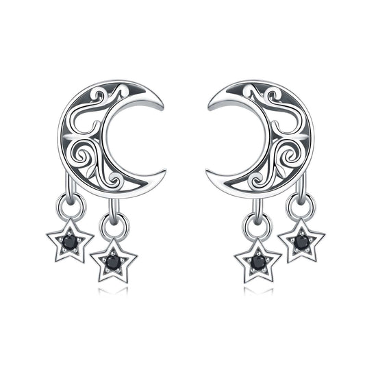 Pangama Jewelry Earrings Mystic Moon and Stars Drop Earrings