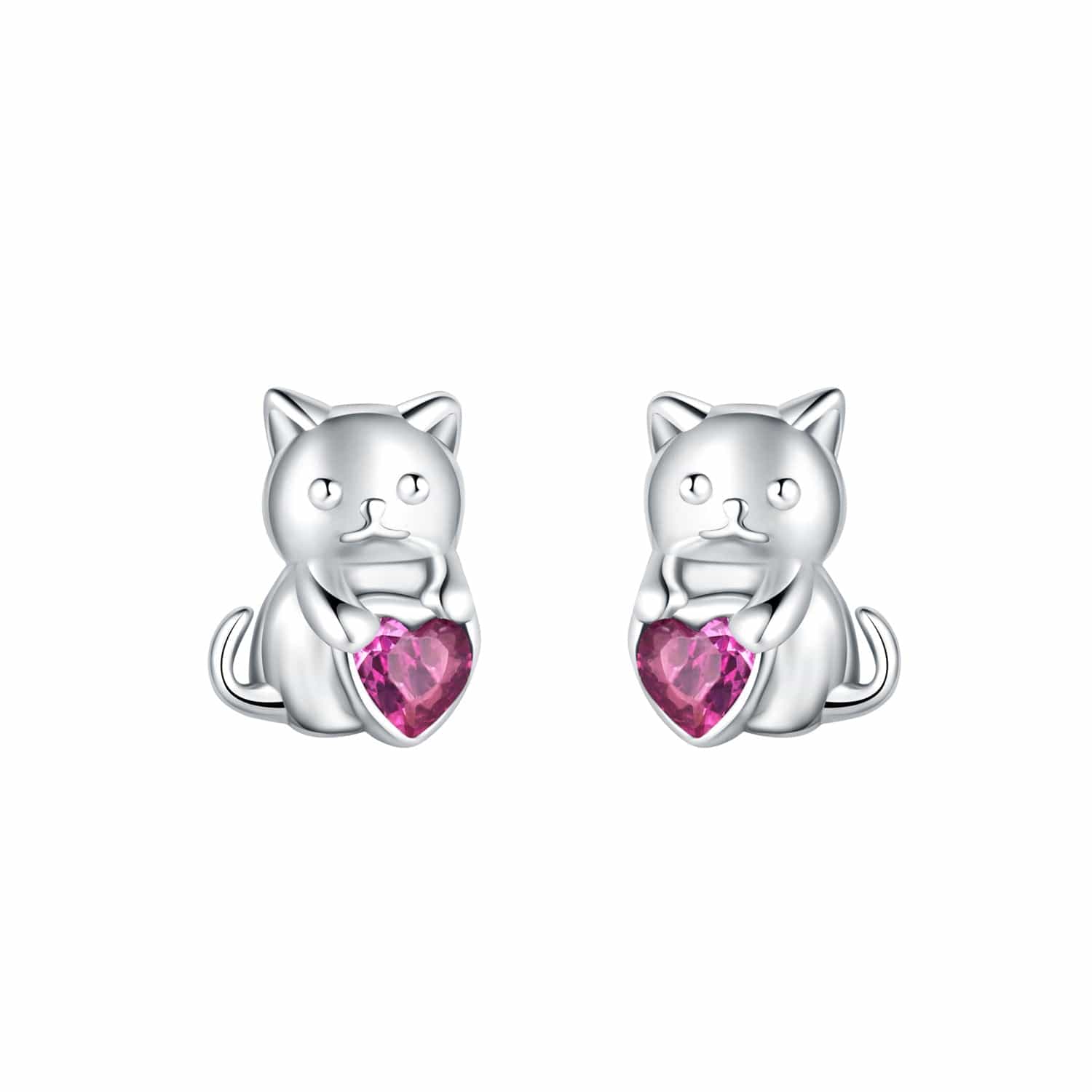 PurrfectlyPinkHeartCatStuds.