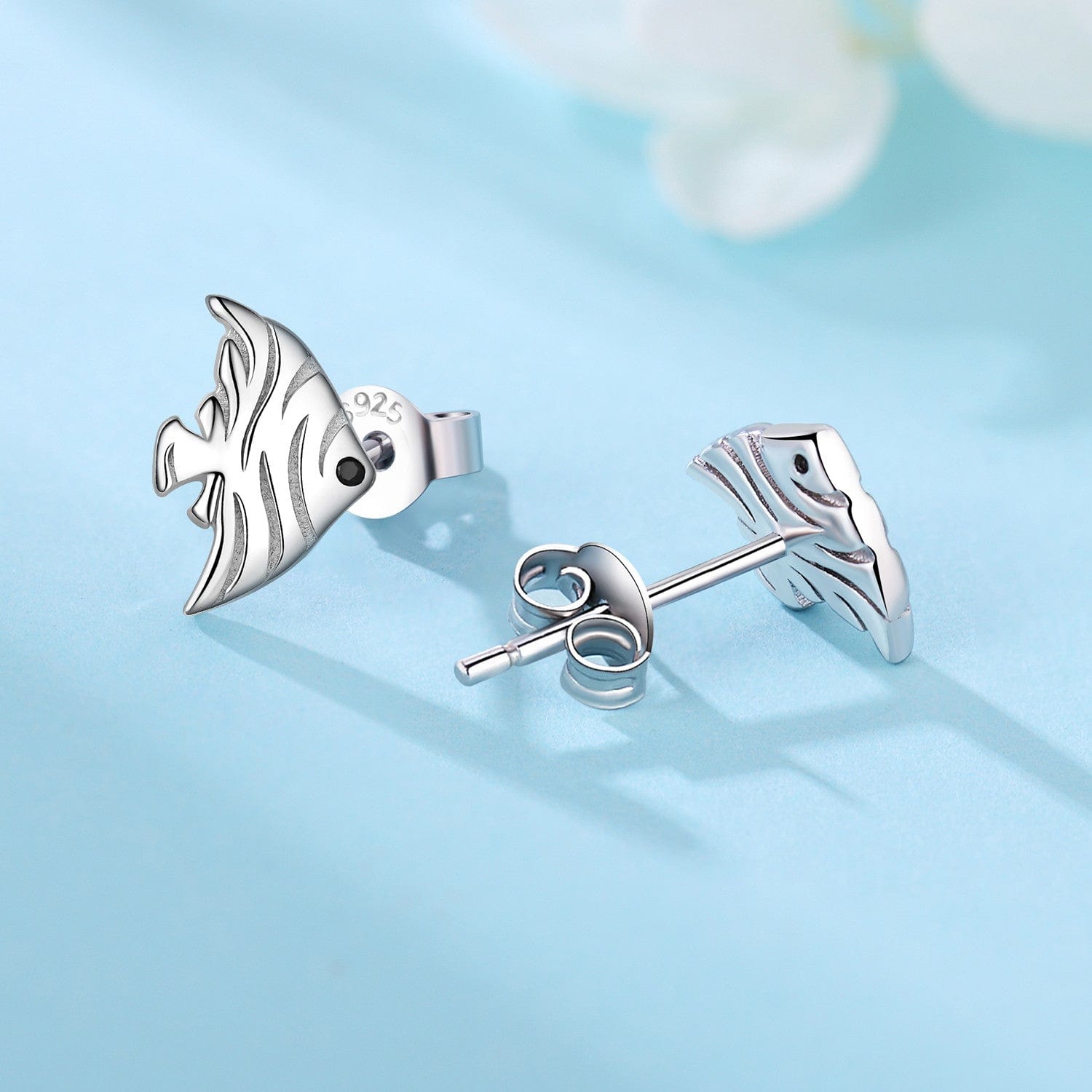 Pangama Jewelry Earrings Silver Angelfish Stud Earrings