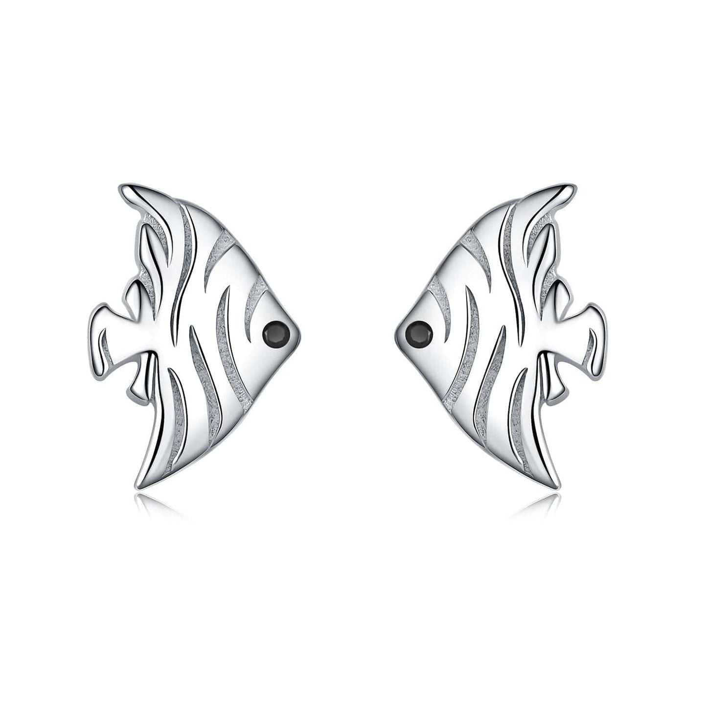 Pangama Jewelry Earrings Silver Angelfish Stud Earrings