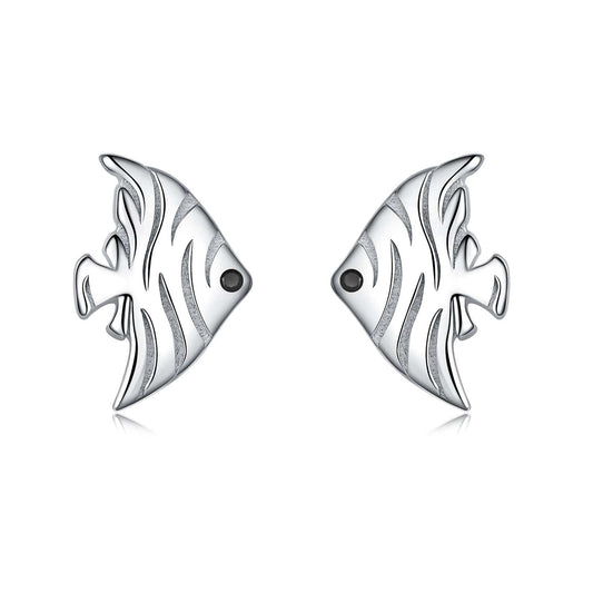 Pangama Jewelry Earrings Silver Angelfish Stud Earrings